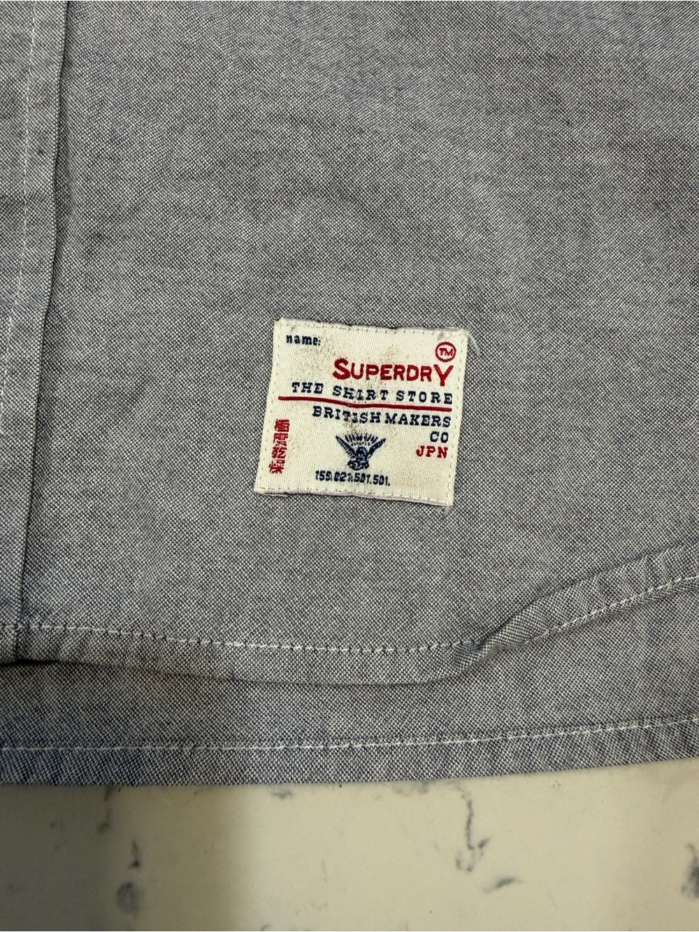 Vintage Super dry Tokyo Japan Laundered Cut Collar Long Sleeve Mens XL Gray - Picture 2 of 11